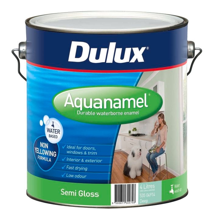 Dulux 4L Enamel Paint Aquanamel Semi Gloss Deep - 4L