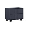 Bedside Table MDF Construction Fabric Upholstery Iron Feet in Black