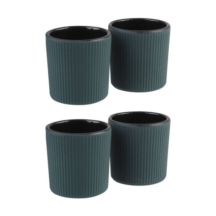 2x 2pc Teaology Cast Iron Heat Retaining Tea Cup Set Serenity Teal 120ml