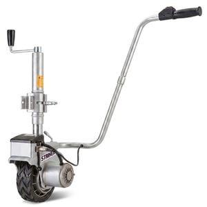T-REX Heavy Duty 12V 350W Silver Motorised Jockey Wheel, Electric Trailer Mover for Caravan Trailer Boat Camper, 2270kg Load
