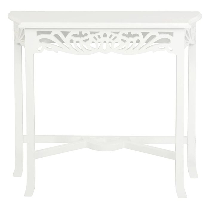 Jepara Carved Hall Table (White)