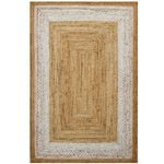 Handwoven Natural Jute Rug-Border 1128-Natural Ivory-190x280cm