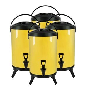 SOGA 4X Stainless Steel Insulated Beverage Dispenser with Tap 8L Yellow