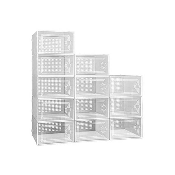 Digitel 12Pcs Clear Shoe Storage Boxes Stackable Organizer