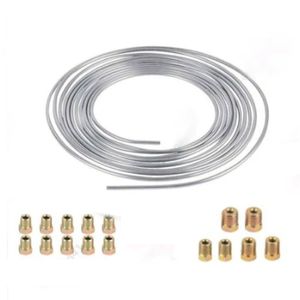 PriceDumb 25Ft Coil Roll 3/16" Steel Zinc Brake Line Tube Fuel Tubing Kit + 16 Nut Fitting