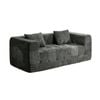 Oikiture Compressed Sofa In A Box Button Tufting Chenille Grey