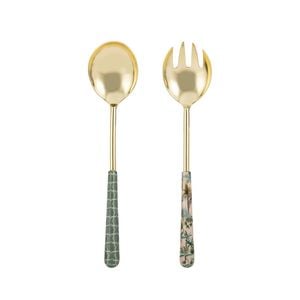 Ladelle Panama Spoon & Fork Salad Server Set Food Serving Kitchen Utensils