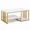 Costway 2-tier Coffee Table End Center Tea Table Side Table W/shelf White