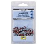 Otter Manor Red® 3.2 x 0.8-4.8mm Multi-Grip Open Aluminium Blind Rivet - 100 Pack