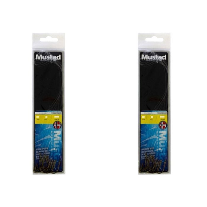 2x 12PK Mustad Hand Tied Snelled Rigs with 4717 Bronze Limerick Hooks - Size 12