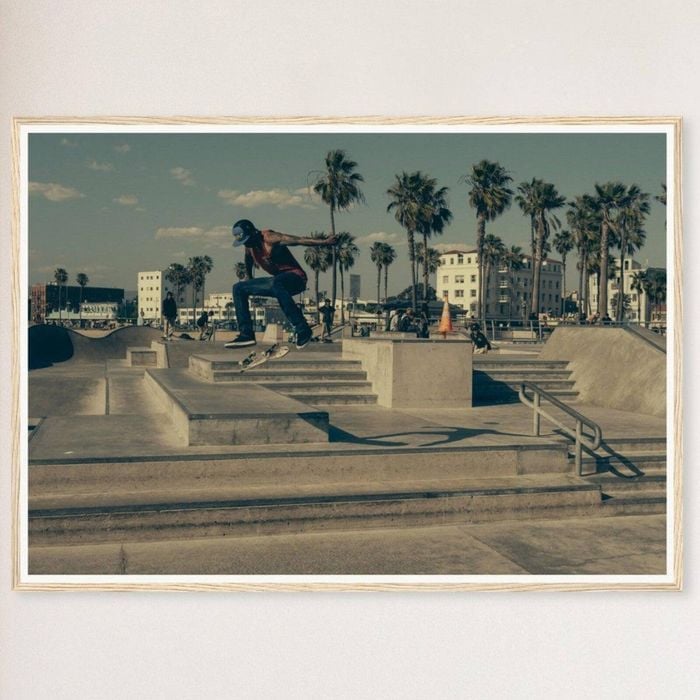 Galrie Stunning Skateboarding Photograph Capturing Skate Tricks, Wood Frame, A3 30 x 42cm (12 x 16inch)
