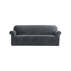 Artiss 4 Seater Sofa Cover Couch Cover Velvet Grey