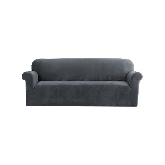 Artiss 4 Seater Sofa Cover Couch Cover Velvet Grey