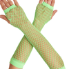 12x Long Elbow Length Fishnet Gloves Fingerless 70s 80s Wos Costume Party Bulk in Fluro Green