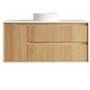 Attica Baia 1200mm English Oak Fluted Vanity With Pure White Stone Top 