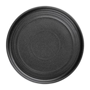 Olympia Flat Round Plate Cavolo Textured Black 180mm 6 Pack Tableware Dinnerware