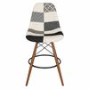 SK Designer Living | Replica Eames DSW Stool | Fabric & Walnut - Multicoloured V3