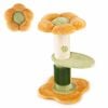 Costway Thick Sisal Scratching Post(dia=13cm) Scratcher Plush Cat Tree Yellow
