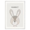 Galrie Charming Minimalist Rabbit Art Print for Modern Decor, White Frame, A2 42 x 60cm (16 x 24inch)