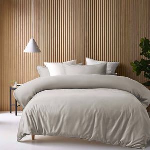 Accessorize Bedroom Collection Bamboo Cotton Double Stitch Quilt Cover Set Stone