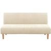 Smarcute 3 Seater Armless Futon Sofa Bed Cover Stretch Jacquard Couch Protector Natural