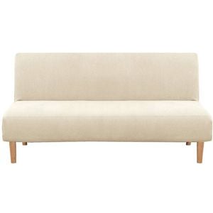 Smarcute 3 Seater Armless Futon Sofa Bed Cover Stretch Jacquard Couch Protector Natural