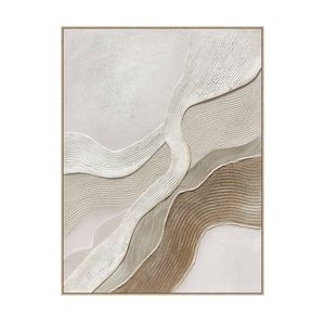 Contour Drift Hand-Painted Textured Canvas Wall Art