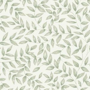 Grandeco 53cm x 10.05m Green Soft Leaf Wallpaper