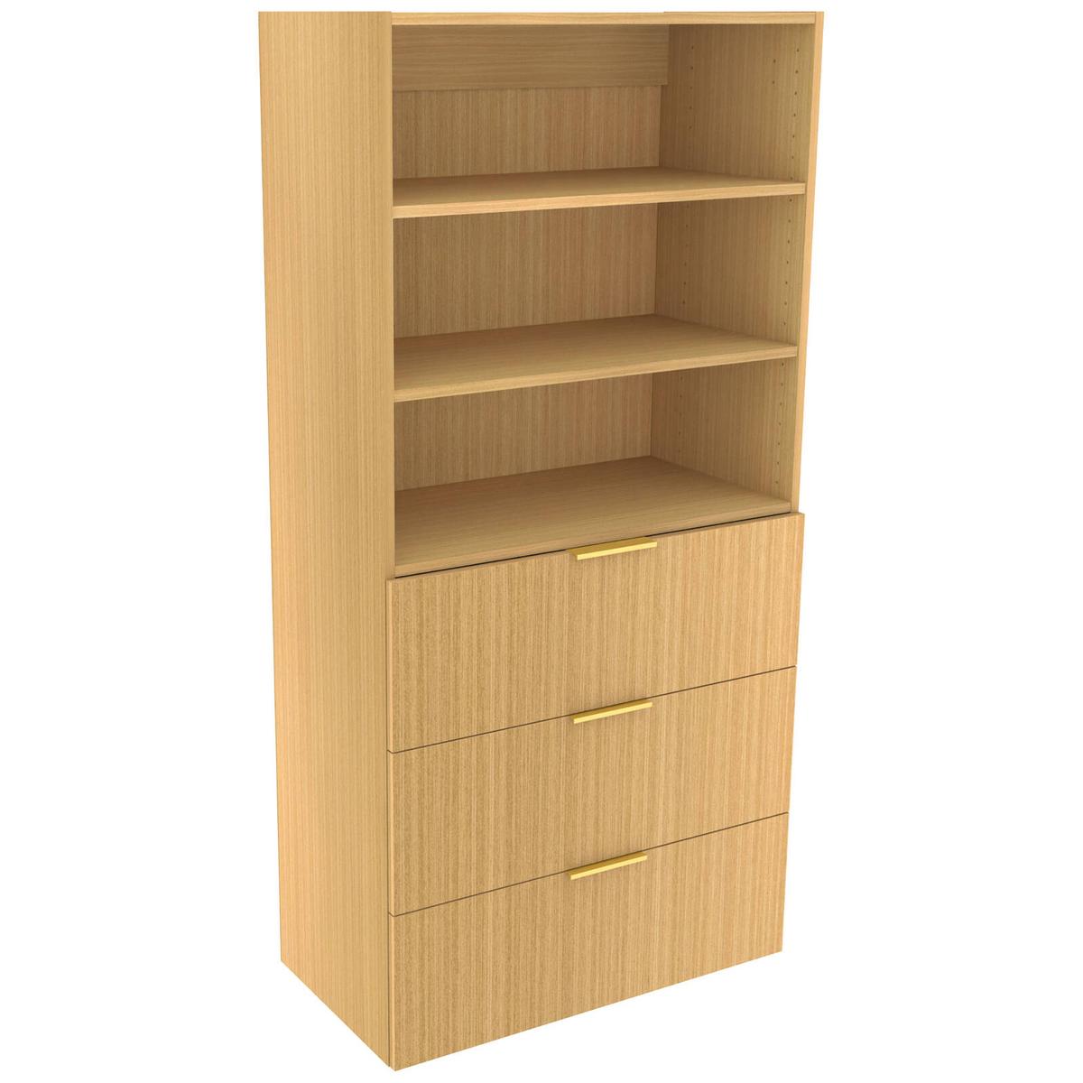 Lugna 1536 x 750 x 380mm Sand Ready To Assemble Robe Insert 2 Shelf 3 ...