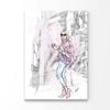 Pink Girl With Fashion Store Print 100% Australian Made 60x90cm (Stretched Canvas)