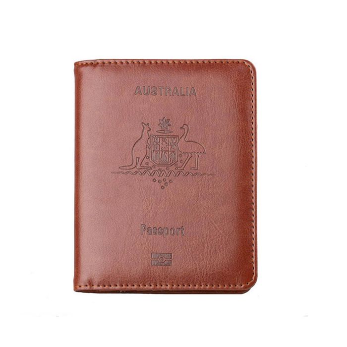 Catzon Australia Passport Holder With Card Slots Rfid Blocking For Travel-brown