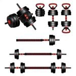 BLACK LORD 20kg 6in1 Adjustable Dumbbell Set Barbell Kettlebell