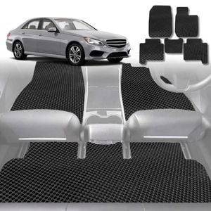 6D Diamond Car Floor Mats for Mercedes-Benz E-Class Sedan (W212)2009-2016-Full Set-Black-Outback GT