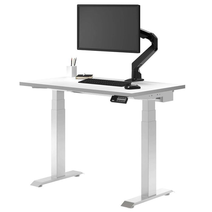 Desky Dual Mini Sit To Stand White Desk 800x500mm White Frame