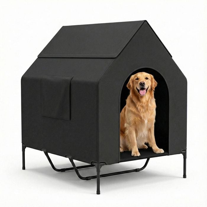 Advwin 2in1 Large Dog House Elevated Breathable Weatherproof Pet Shelter Outdoor