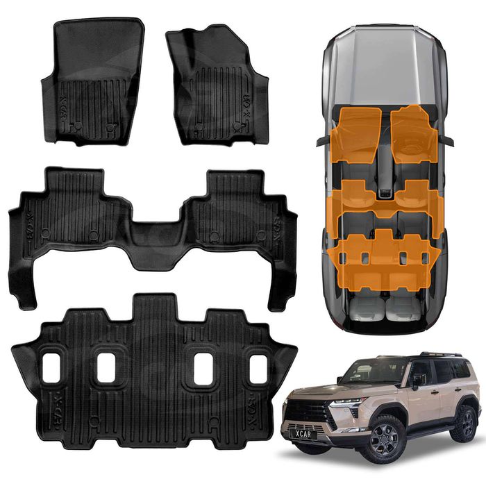 3d Floor Mats For Lexus Gx 550 Gx550 7 Seater 2024-onwards Heavy Duty All Weather Car Mats Carpet Liner Set