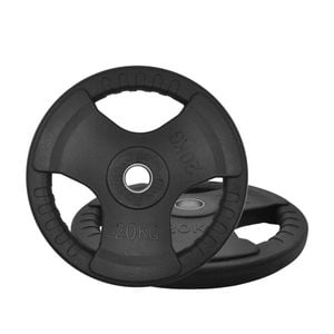 2 Pack of 20kg - Total 40kg Rubber Coated Cast Iron Olympic Weight Plate - Commercial Grade