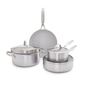 GreenPan Venice Pro Tri-Ply Stainless Steel Home Kitchen Pot and Pan Set of 4