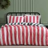 Ardor Reversable Candy Stripe Quilt Duvet Cover Set Christmas Single Red/Green
