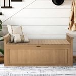 ALFORDSON Storage Bench Wooden Entryway Chest Rustic Natural XL Size