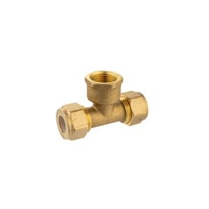 Brasshards 15C x 15C x 15FI Brass Female Centre Compression Tee LF