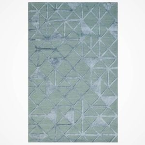 Designer Handmade Wool & Viscose Rug-Decotex 6399-Blue-110x160cm