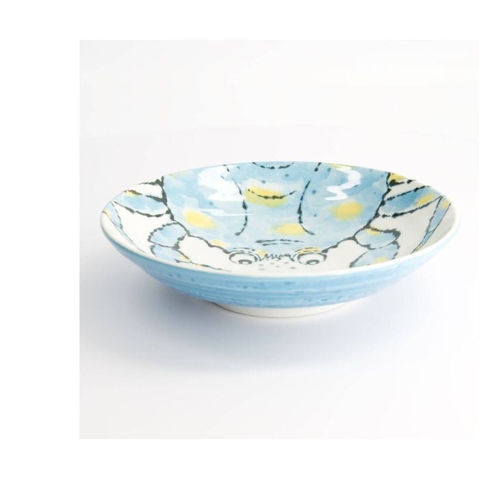 Tokyo Design Studio Seafood Deep Plate Stylish 21.5x5cm Crab Light Blue