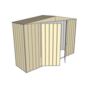 Build-a-Shed 3.0 x 0.8 x 2.3m Gable No Side Doors Shed - Cream