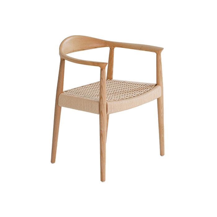 benssur COVE Solid Ash Paper Rope Dining Armchair Natural