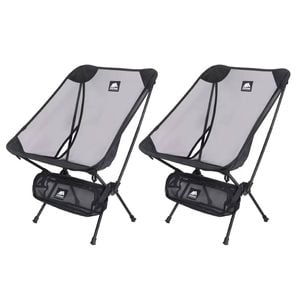 2pcs Outdoor Folding Moon Chairs Black