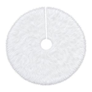 Catzon 48inch White Christmas Tree Skirt Soft Plush Tree Mat-Velvet