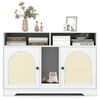 Costway 108cm Cat Litter Box Enclosure W/scratching Board Pet House
