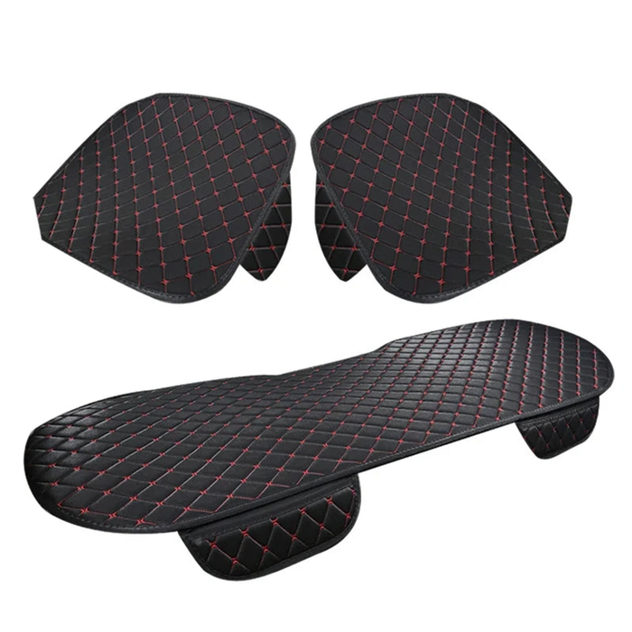 NNEOBA 3-Piece Universal Car Seat Covers Breathable Cotton Linen Cushion Set Black