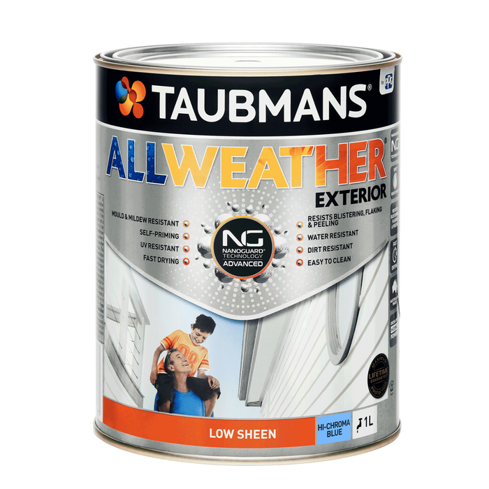 Taubmans 1L Hi C Blue Low Sheen All Weather Exterior Paint